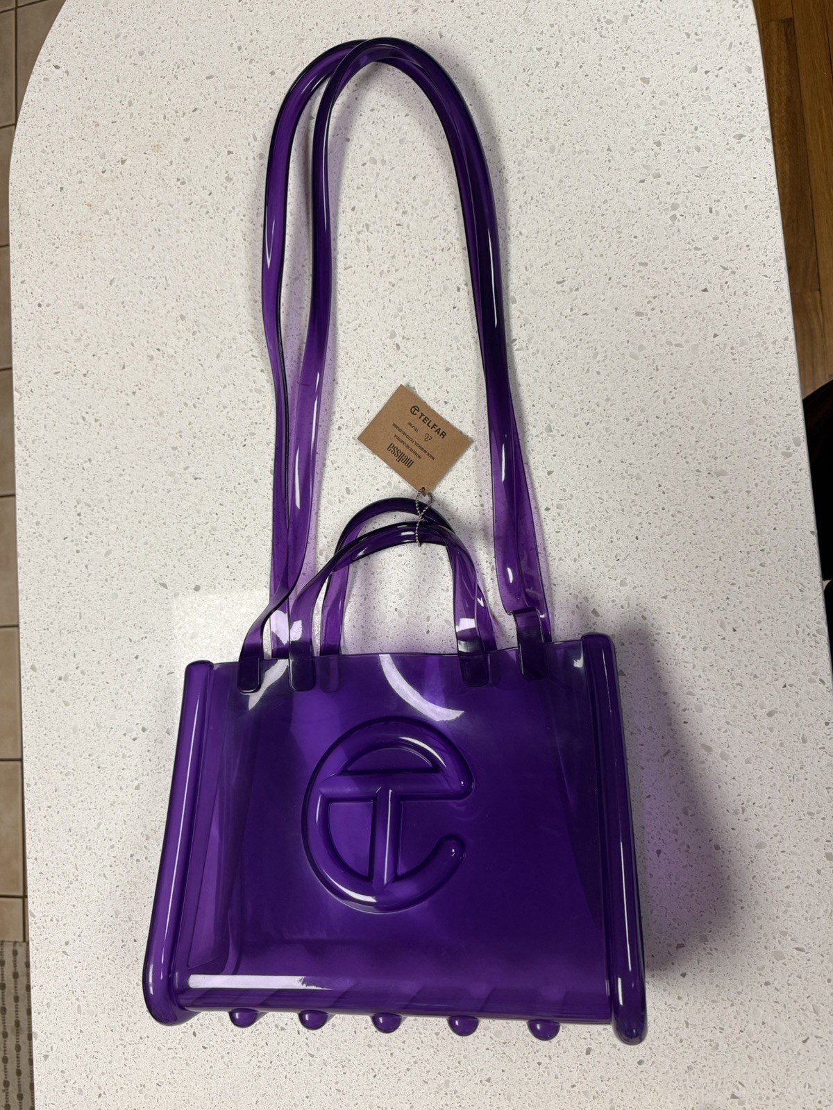 Telfar x Melissa Jelly Shopping Bag — Medium — Purple — NWT Authentic