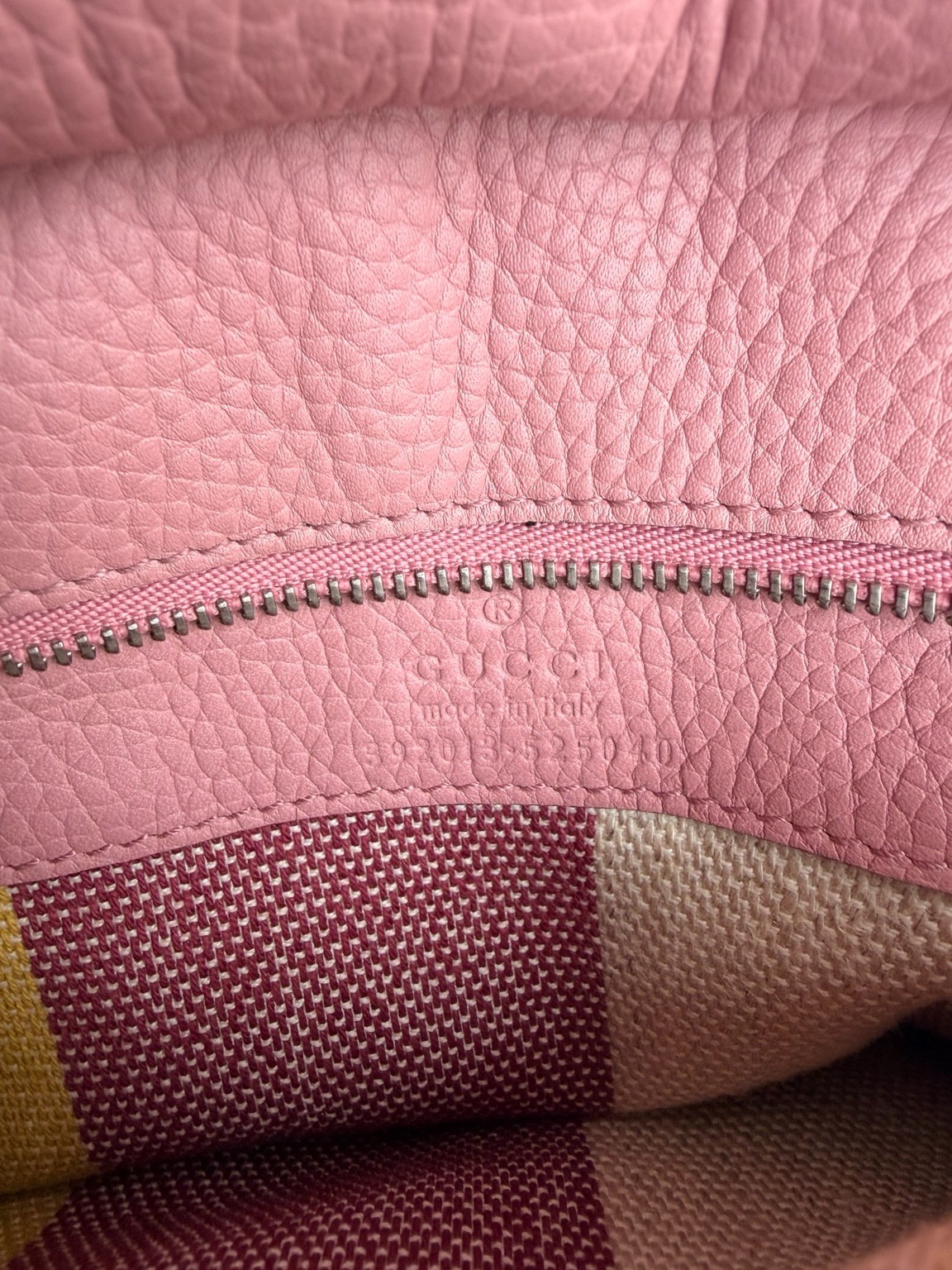 Gucci Bamboo Daily Medium Pink Leather 2 Way Satchel Bag 392013 Authentic