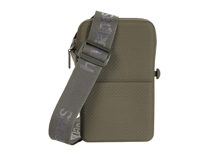 HAVAIANAS Crossbody Unisex Street Bag Cell Phone Holder Silicone Military Grey