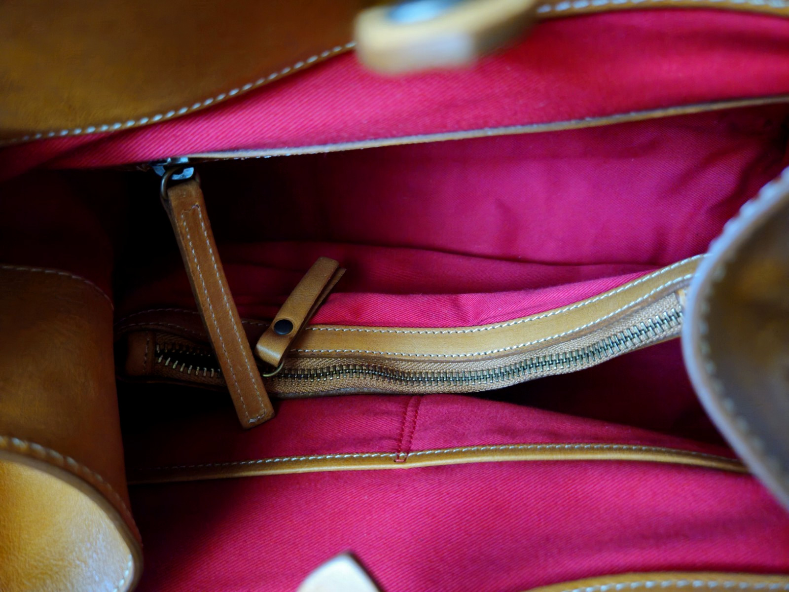 Cavalcanti Italian Designer Cognac Brown Burnished Leather Large Tote Bag NWT