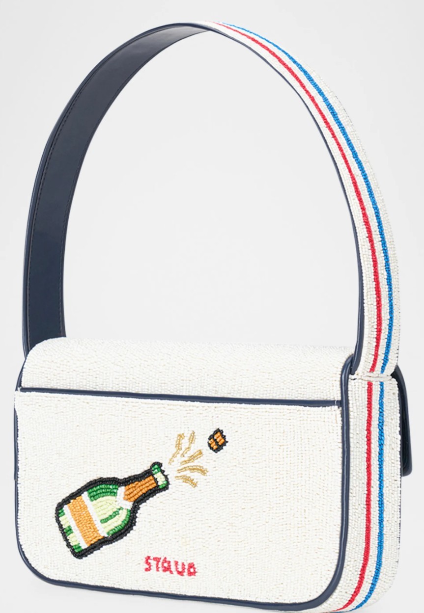 NEW Staud Tommy Beaded Shoulder Bag Stautine Saltine Crackers Oysters Lemon