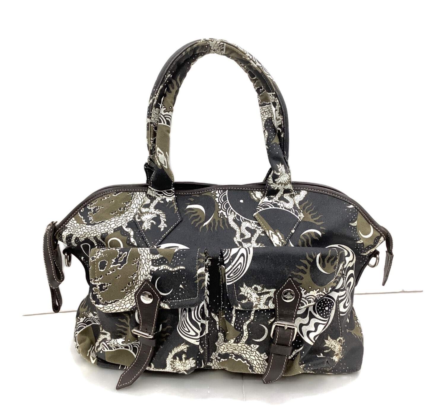 Vivienne Westwood 2-way Handbag Khaki Gray Canvas Nylon Shoulder bag