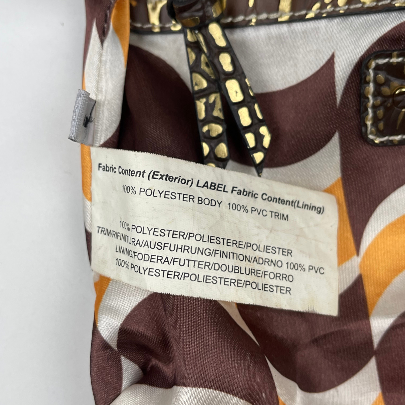 Guess Y2K Dark Chocolate Brown Leather Shoulder Bag Gold Studded Croc Logo Ring
