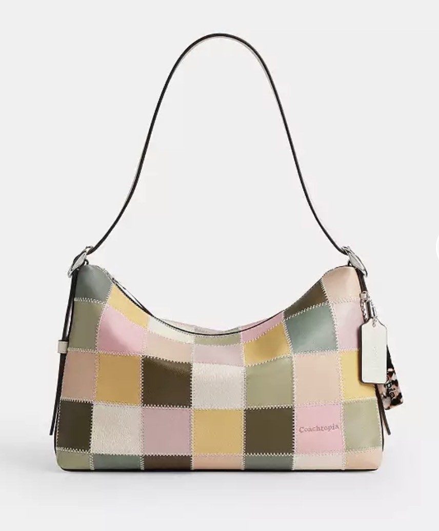 Coachtopia Easter Neapolitan Alter Ego Slouchy Shoulder Bag PINK OLIVE MULTI