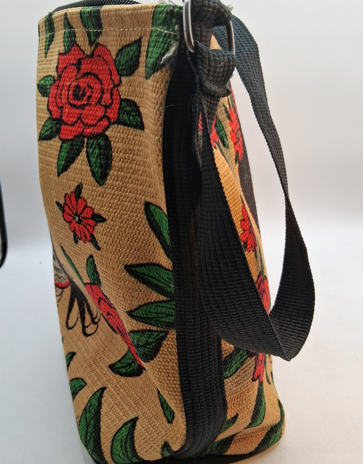 El Paso Saddleblanket Co Day Of The Dead Tote Bag Purse Colorful Woven Signed