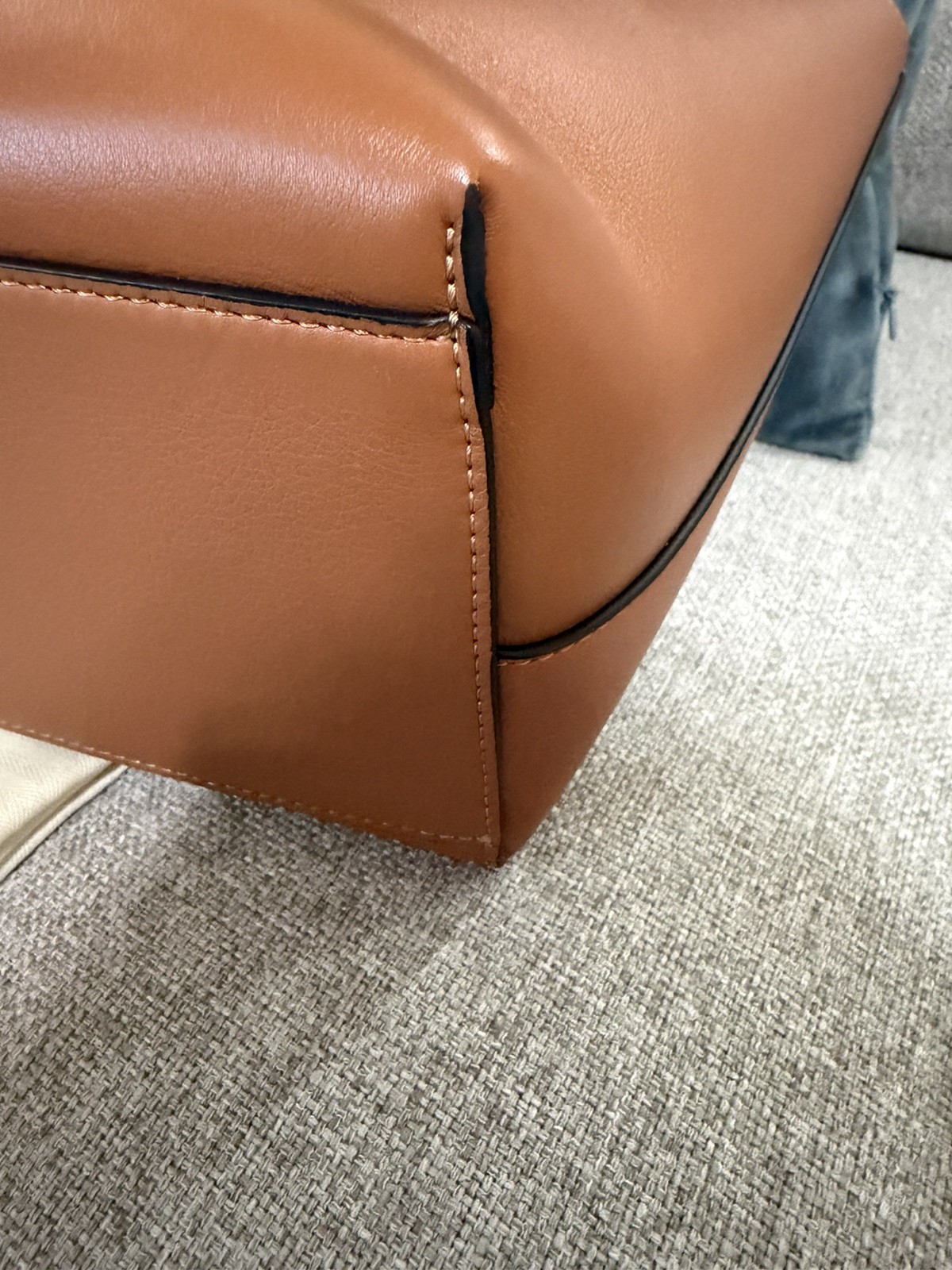 LOEWE Anagram Tote Bag Calfskin Leather Brown smooth calfskin basket handbag