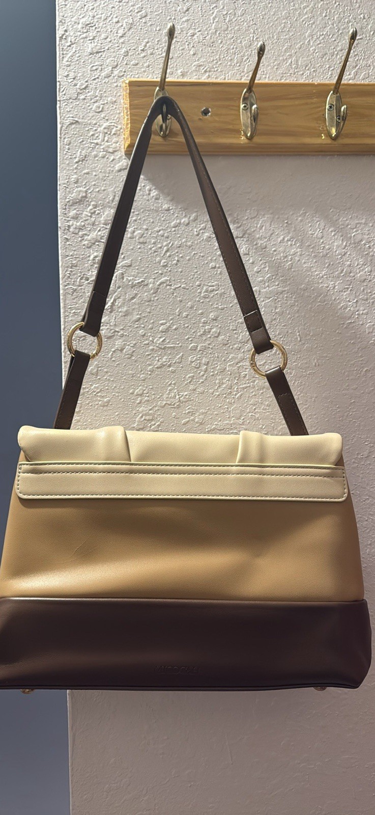 Faux leather shoulder bag