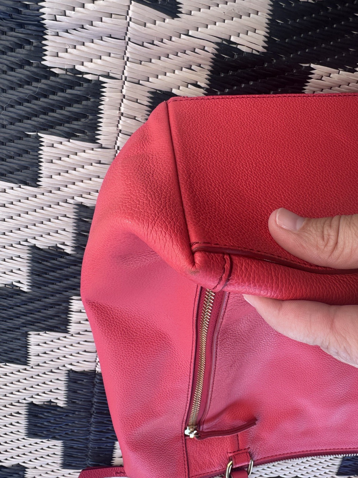 Fossil Tara Cherry Red Leather Shoulder Bag