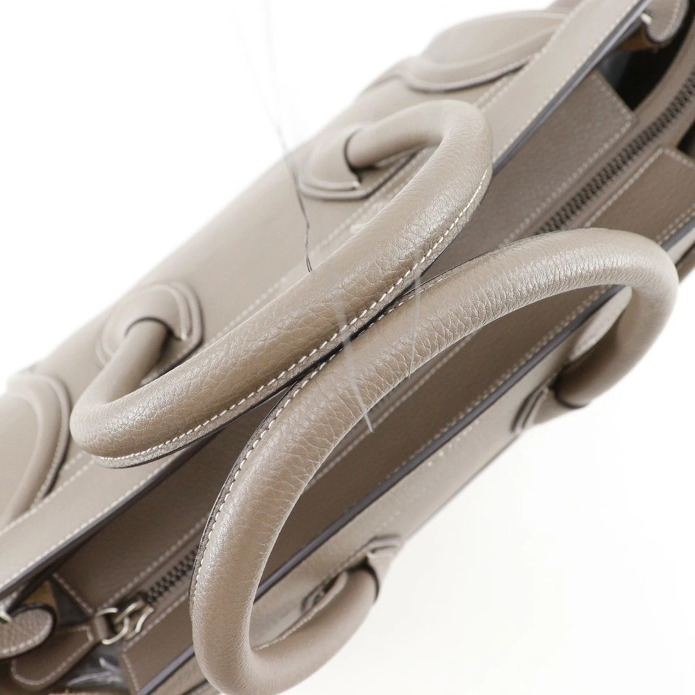 CELINE Luggage Mini Shopper 165213DRU.09SO Handbag Calfskin Gray Women’s #NB1155