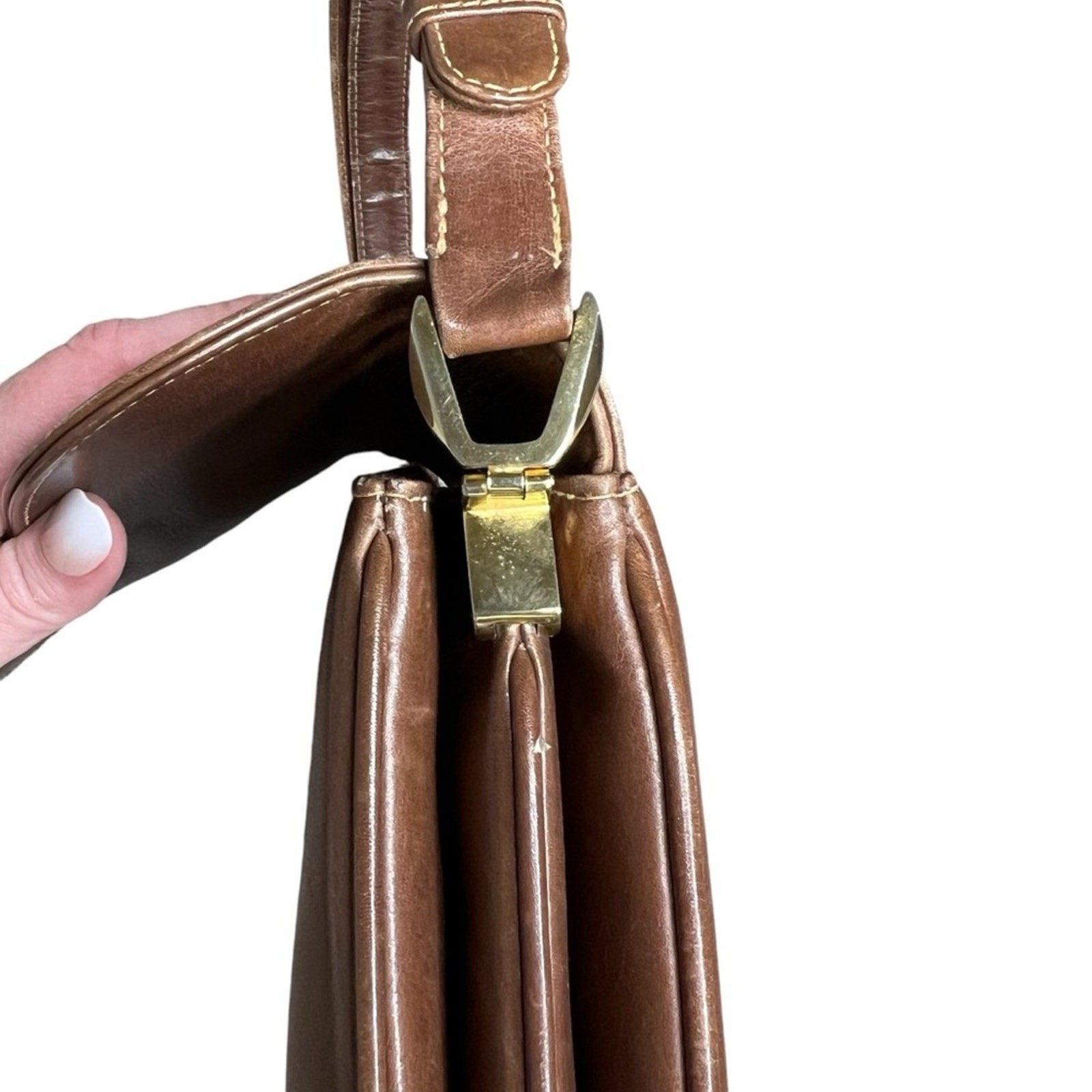 Gucci Horse-Bit Brown Smooth Calfskin Leather Vintage Shoulder Bag