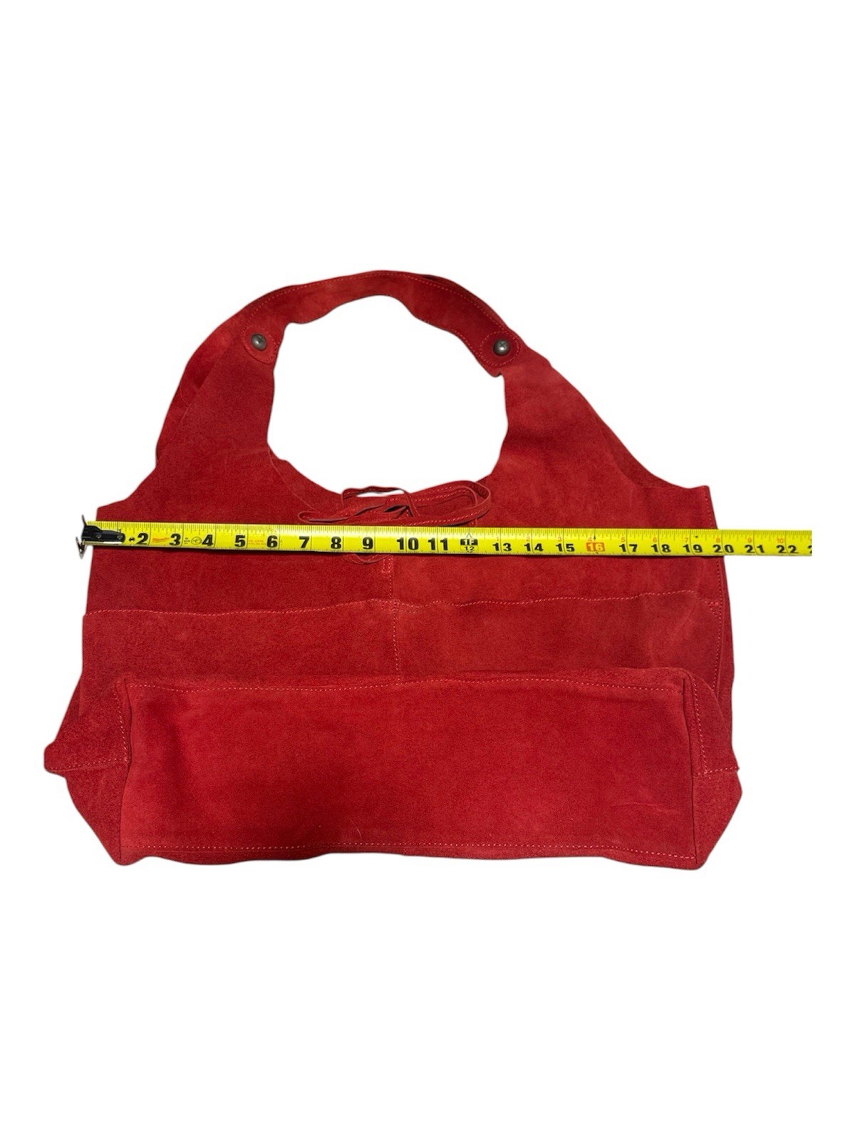 Free People Triangle Red Cow Leather Tote Boho Bag 100% Cow Leather