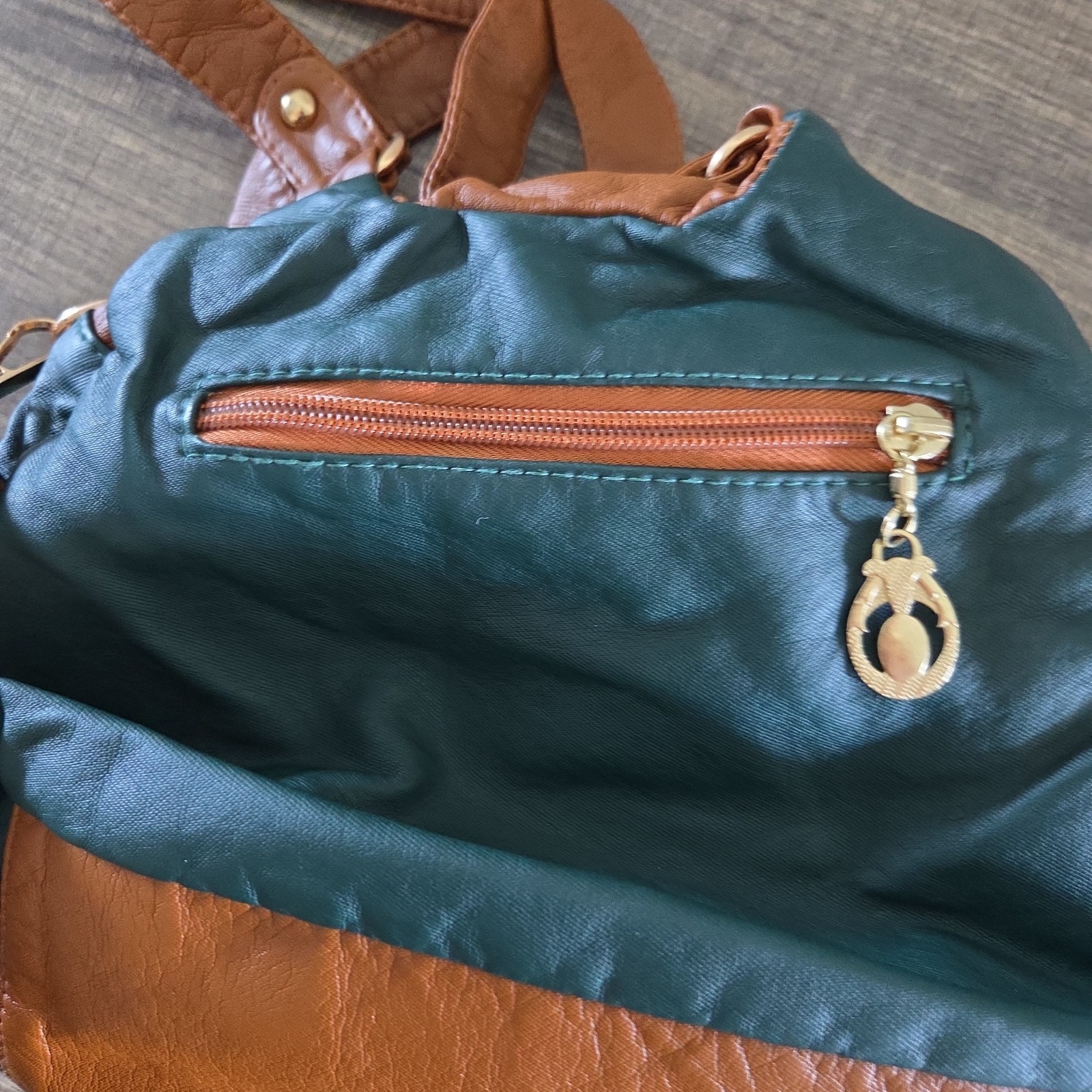 Retro Womens Shoulder Purse Trendy Handbag Green Brown A