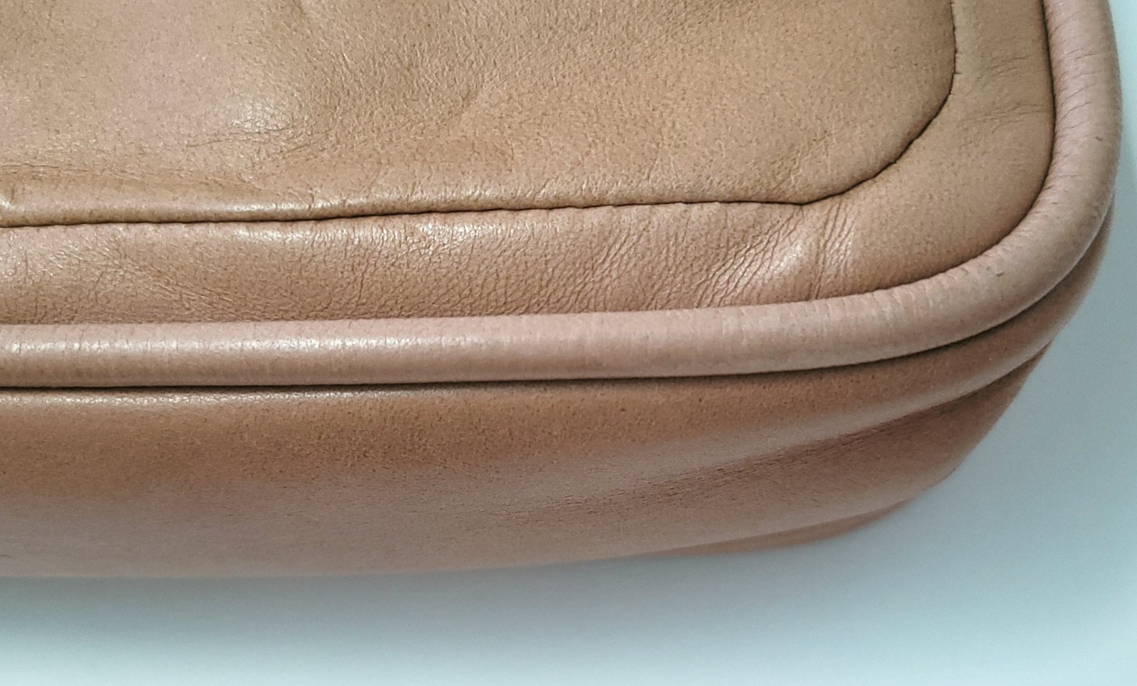 CHANEL Flap Bag Orange Tan Calfskin Chain Strap East West Shoulder NWT Box