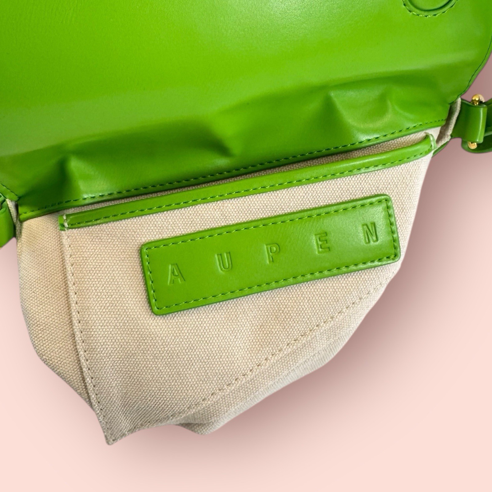 AUPEN Purpose Luxury Designer Small Asymmetrical Shoulder Bag Green