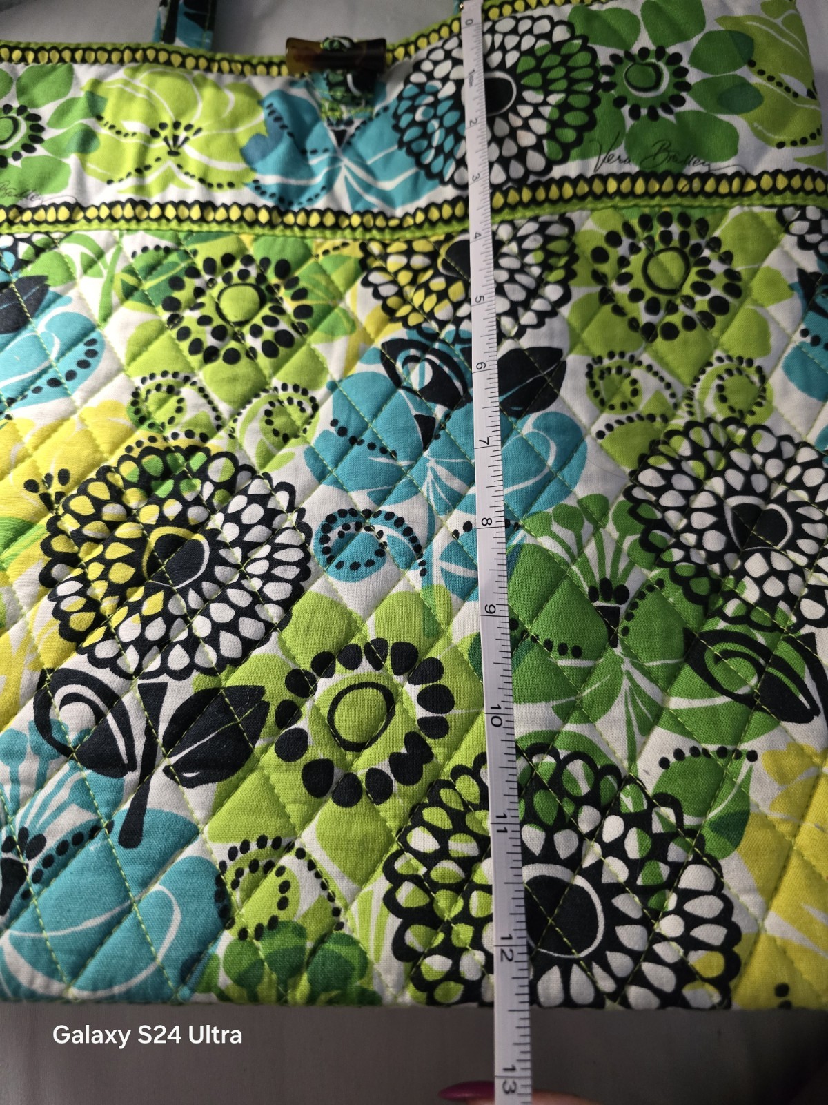 Vera Bradley Carry All Large Toggle Tote * Lime Green Yellow * Retired