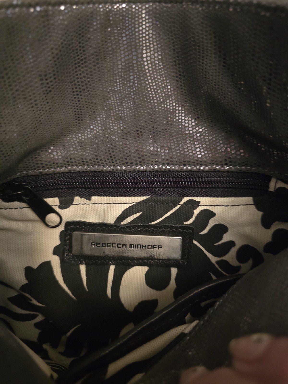 Vintage Rebecca Minkoff Rare Chain Shoulder Bag/Clutch Black & Silver Studded
