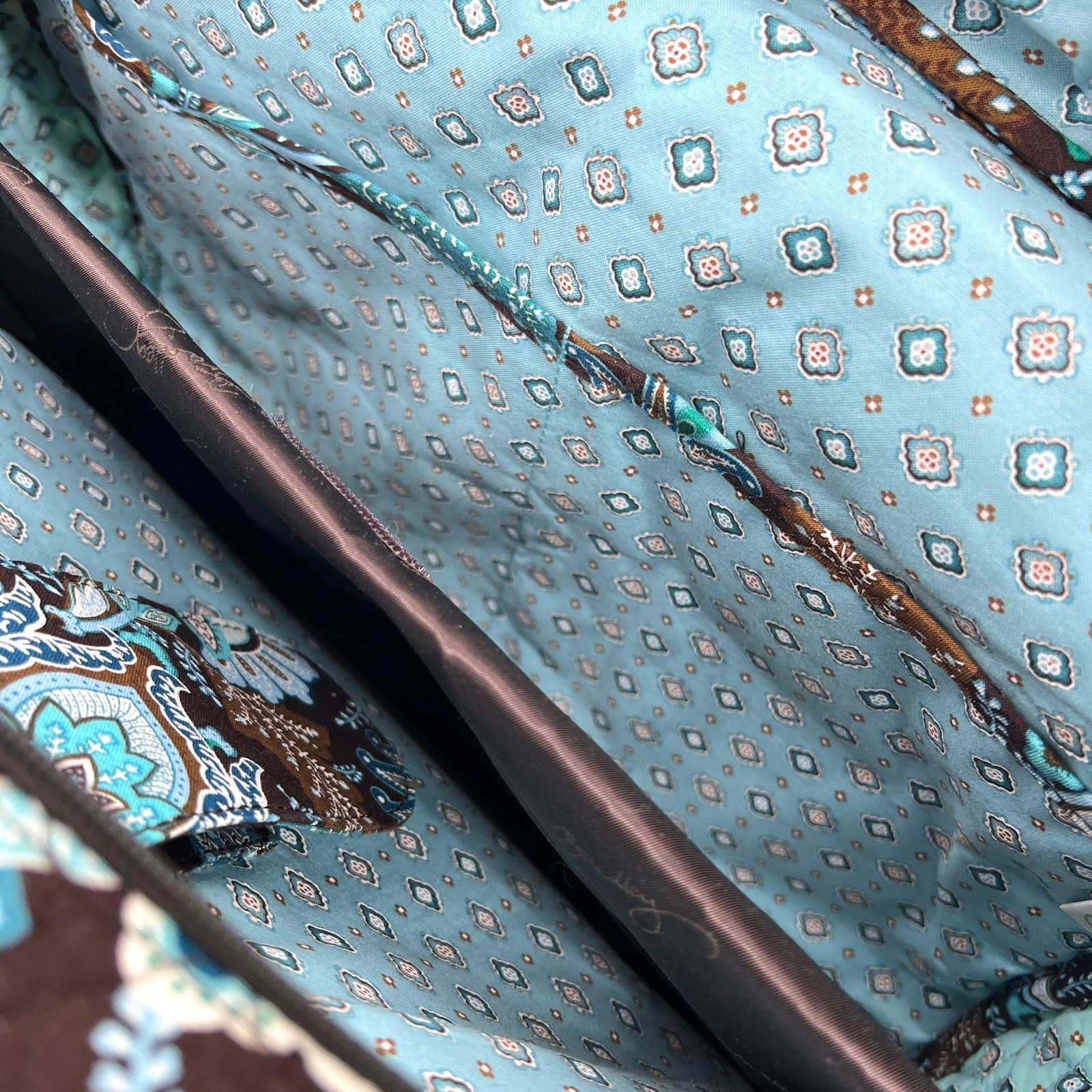 Vintage Vera Bradley Java Blue Weekender Bag Preowned 16″ x 12″ x 6″