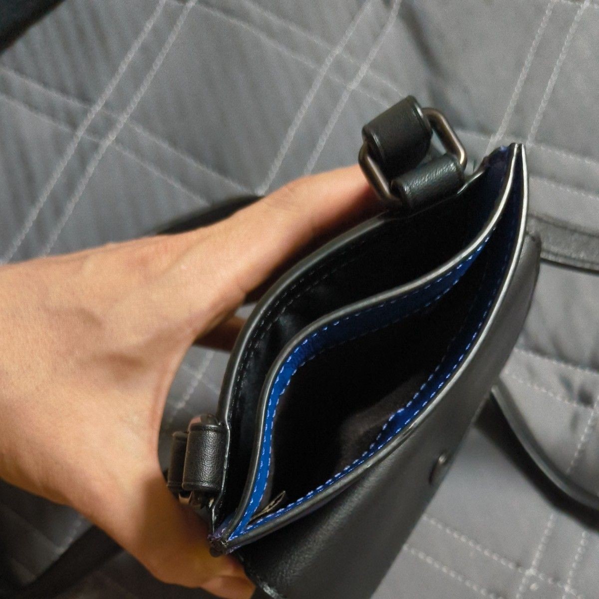 COACH mini pouch blue black