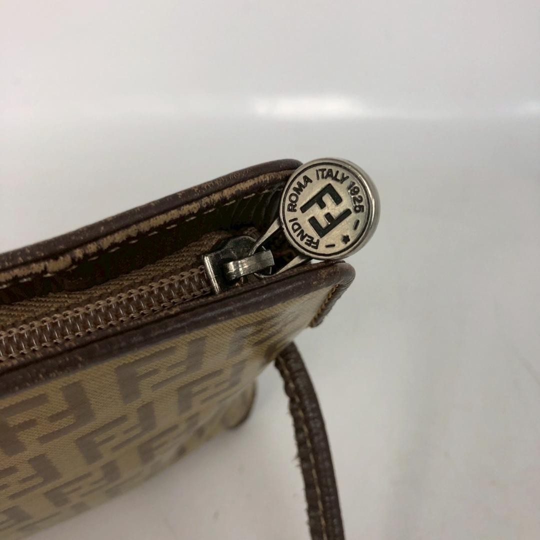 FENDI Shoulder Bag PVC and Leather Vintage Zuccino Authentic From Japan