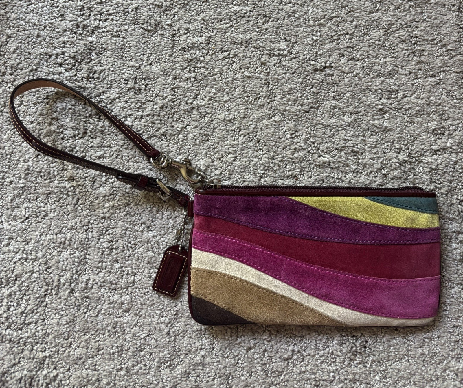 COACH Ltd Edition Wave Design Suede Large Tote + Wristlet & Dustbag