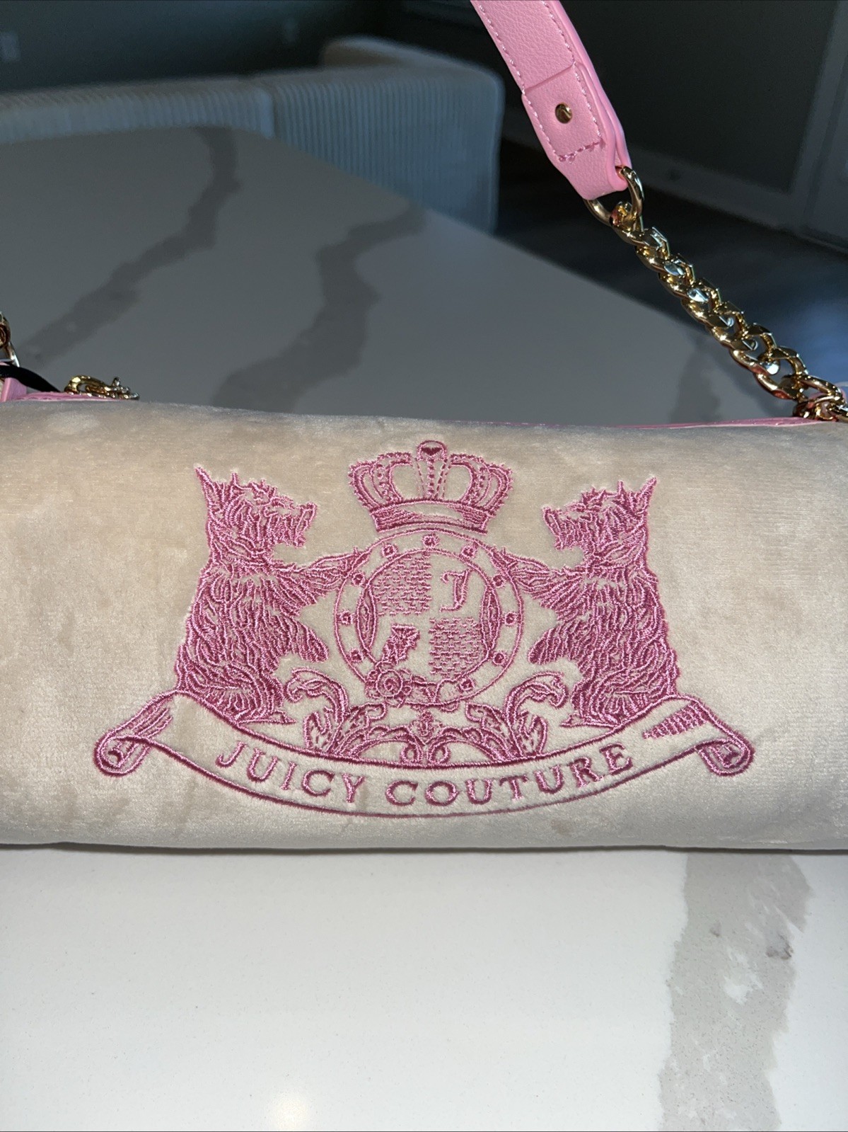Juicy Couture Heritage Barrel Shoulder Bag Choose Scottie Dogs Sandstone Pink