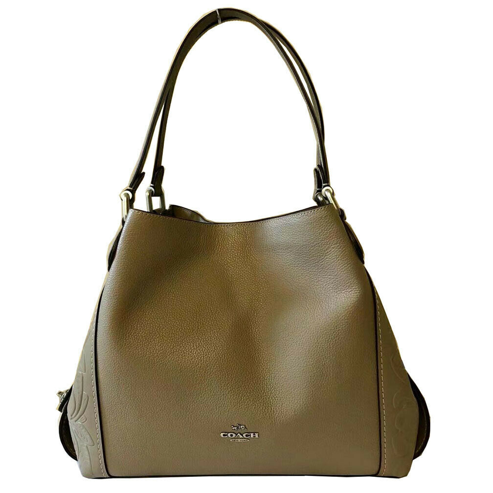 COACH Dalton 31 Leather Shoulder Bag , Dark Taupe