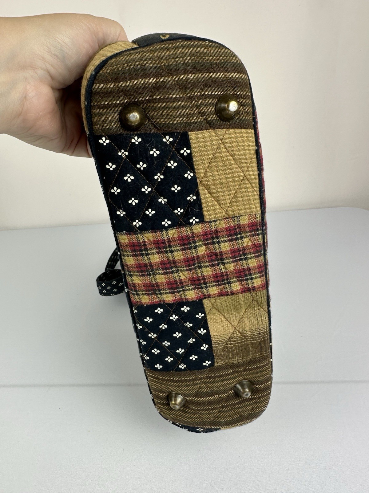 Bella Taylor Quilted Patchwork Shoulder Handbag American Flag Detail