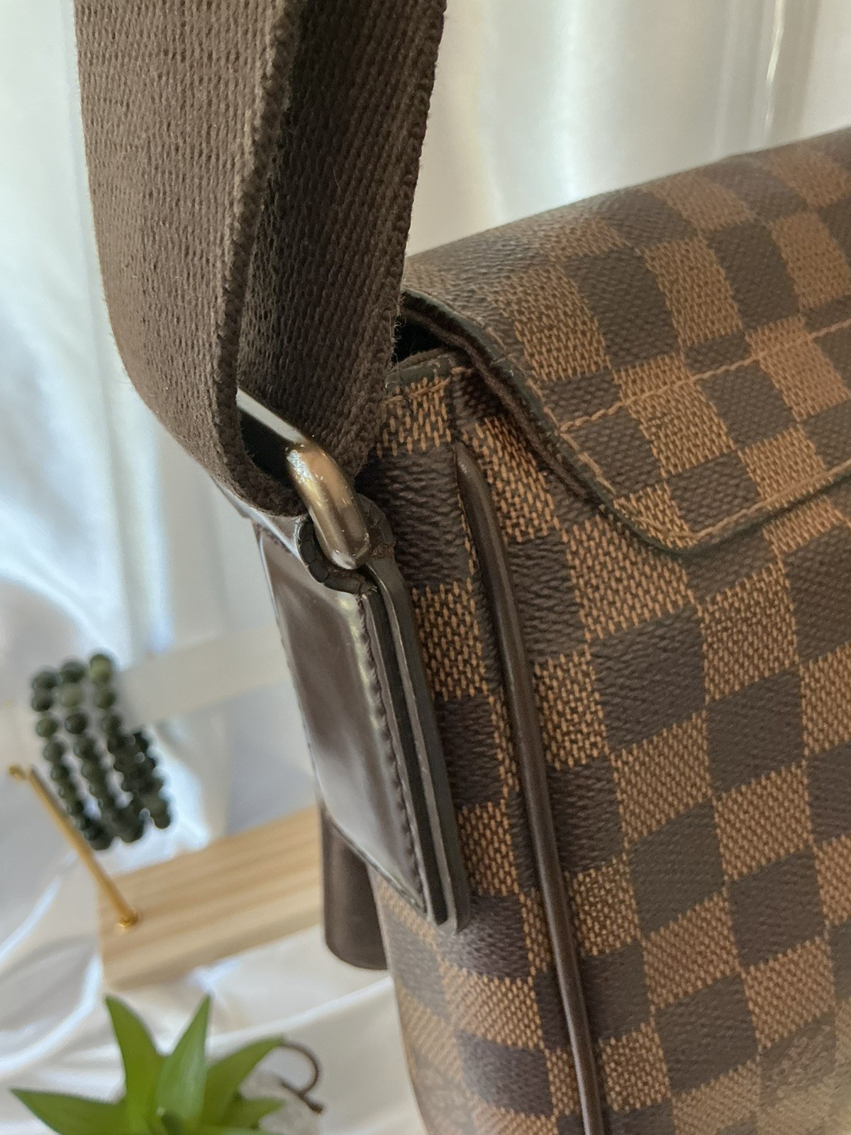 Preloved Excellent Louis Vuitton Brown Damier Canvas Shoulder Crossbody w COA