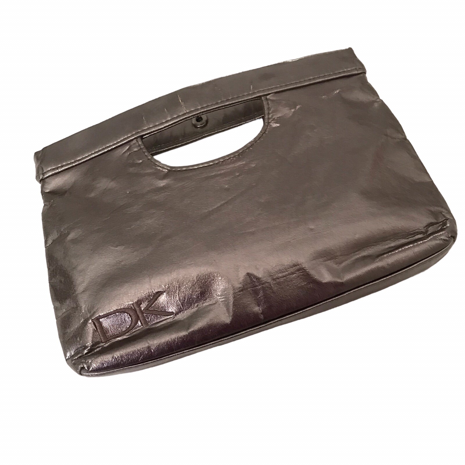 Y2K DONNA KARAN Cashmere SILVER PINK WOMEN’S COSMETICS BAG PURSE