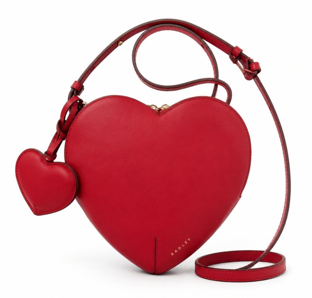 Radley London Heart Street Red Leather Heart Crossbody Bag Charm NWT