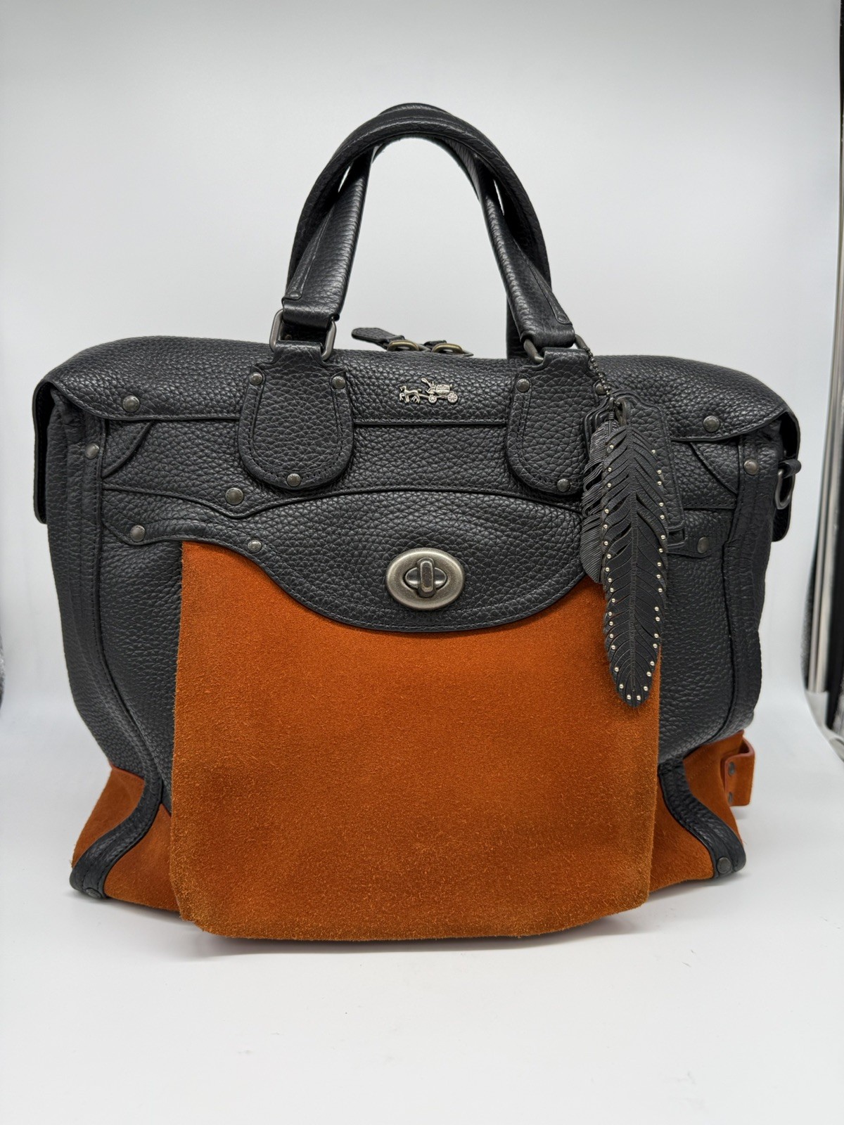 RARE! Coach Rhyder 33 Satchel in Workwear Leather/Suede