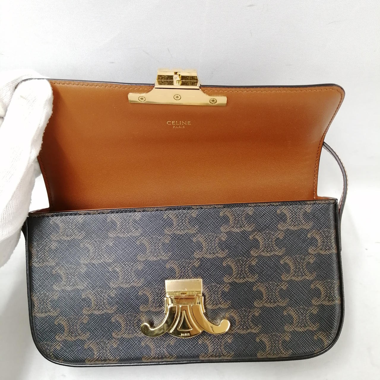 CELINE 194142 Claude Triomphe Shoulder Bag