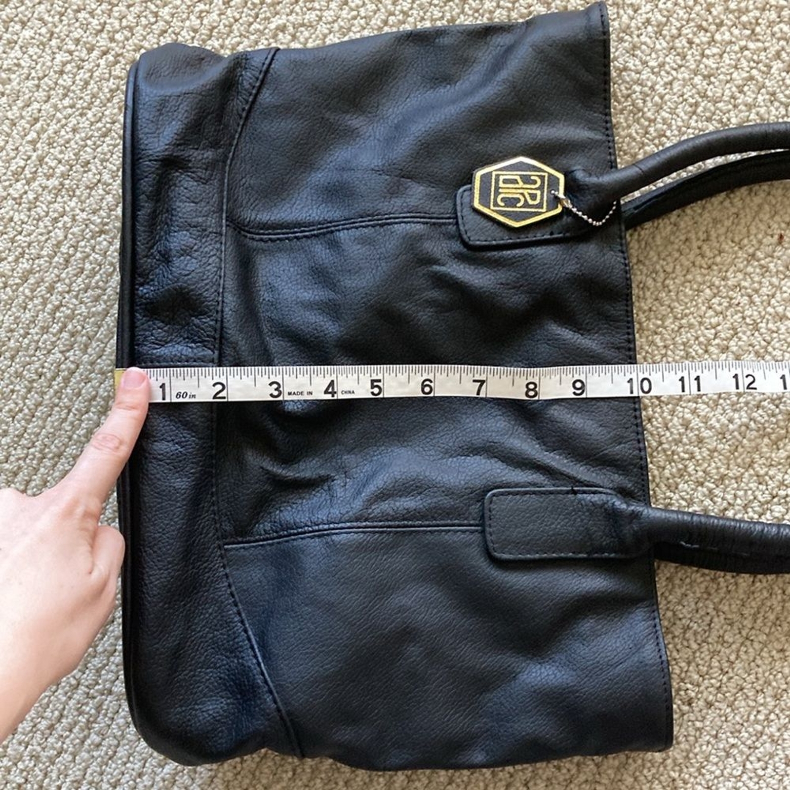 A.P.C. Vintage Black Shoulder Bag Genuine Leather Handbag Pockets NWOT