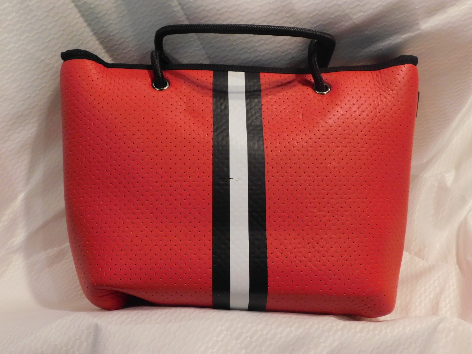 Haute Shore Red/Black with White Stripe handbag