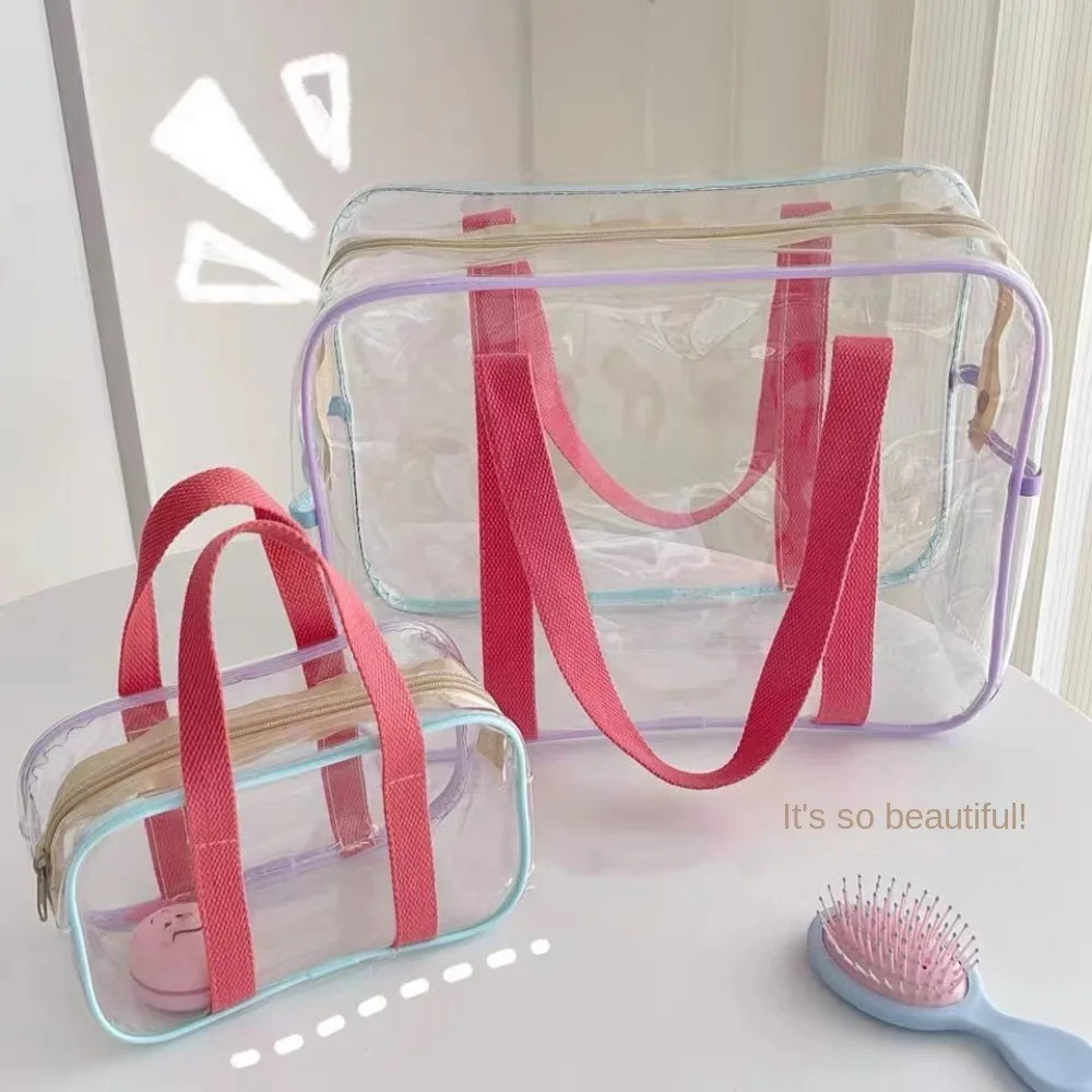 PVC Transparent Jelly Tote Bag Waterproof Swimming Outdoor Beach Storage Purse