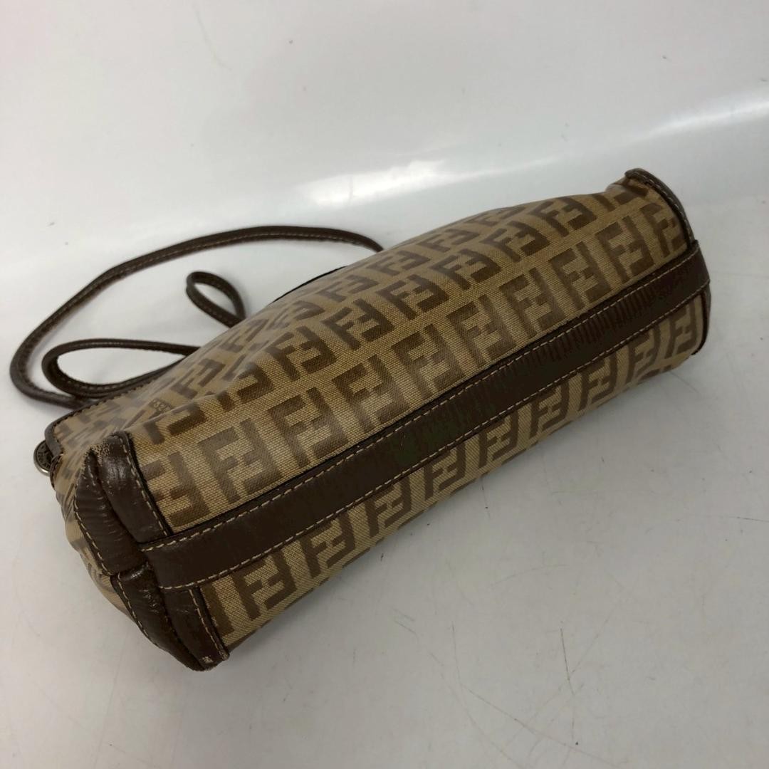 FENDI Shoulder Bag PVC and Leather Vintage Zuccino Authentic From Japan