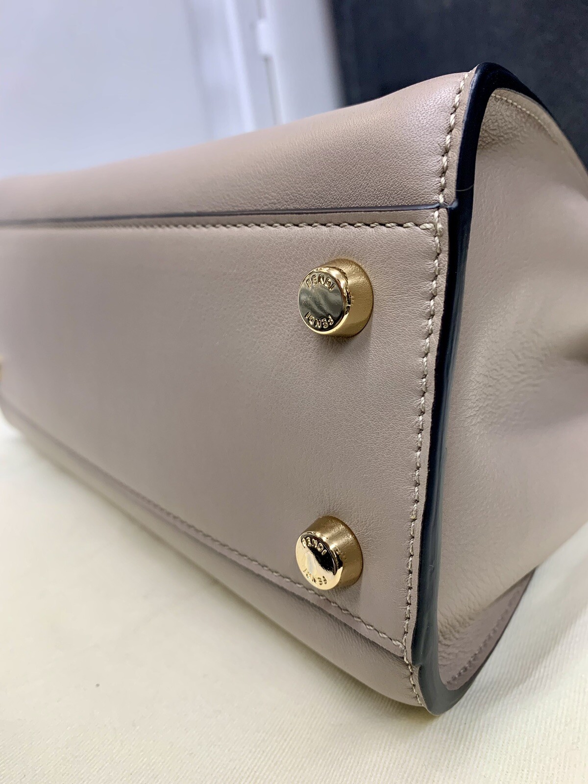 Auth FENDI Leather Peekaboo Iconic Essentially 2Way Bag Brown 8BN302 Used F/S