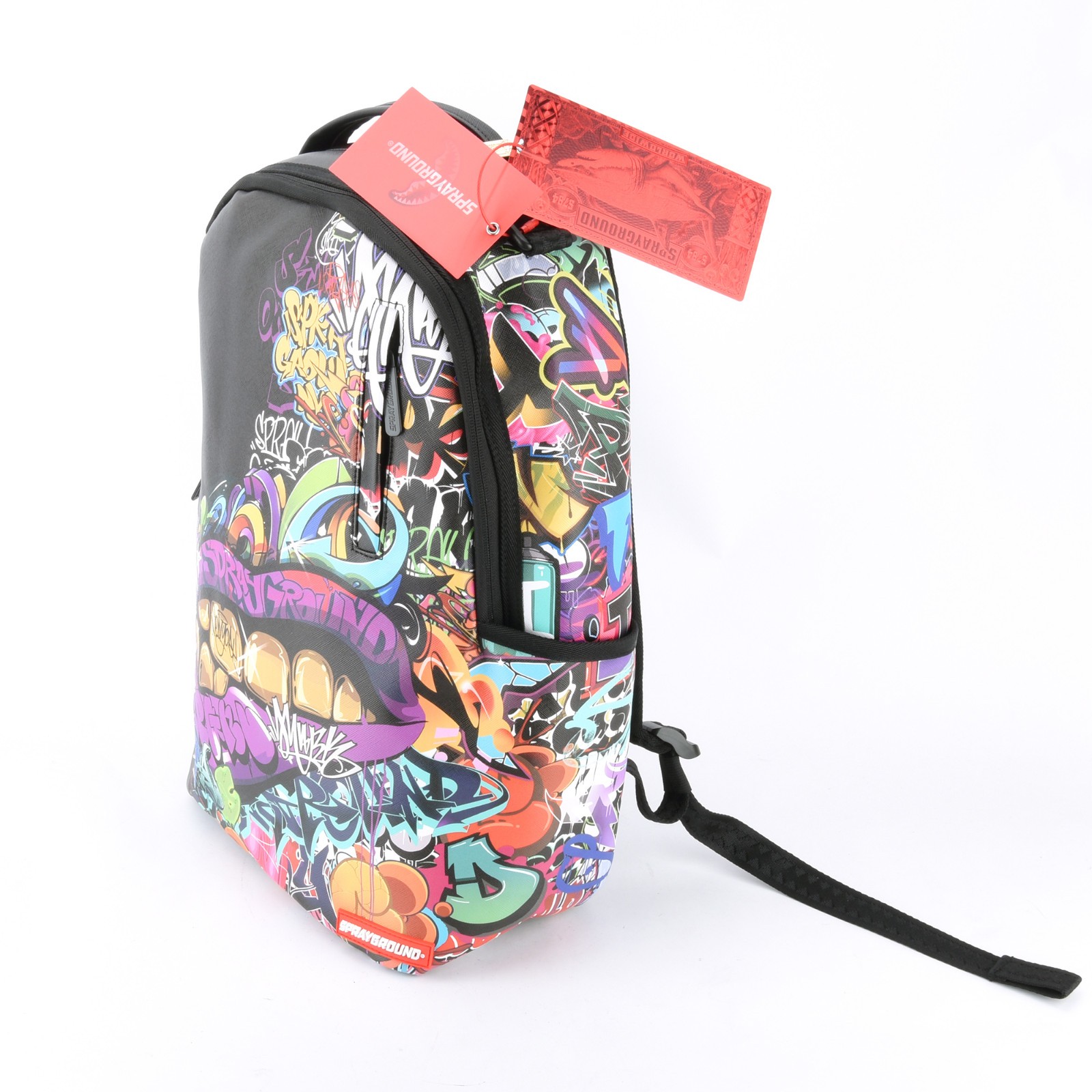Sprayground Half Graf Lips DLXSV Bag Backpack Black Zippered for Laptop Macbook