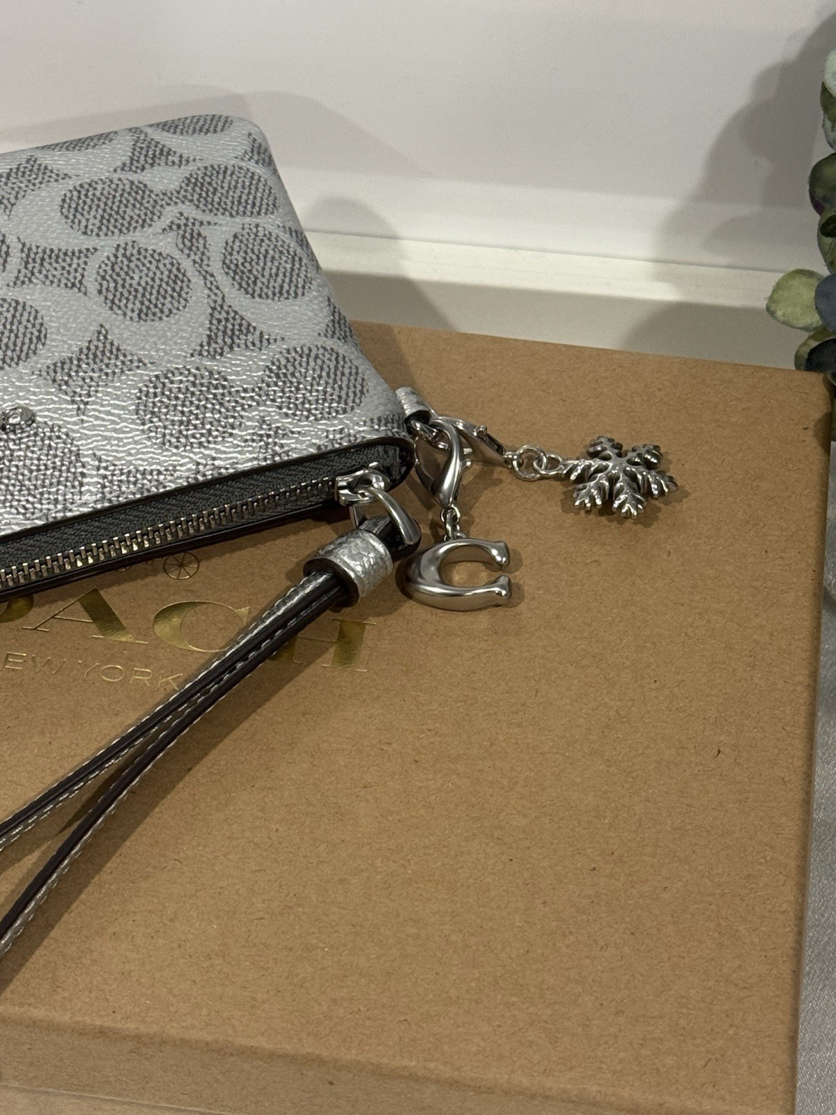 NWT! Coach Rectangular Zip Clutch Bag With A Pendant CCK93 Women Wallet Gift Box