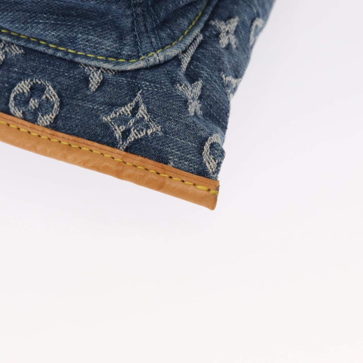 LOUIS VUITTON Monogram Denim Flat Shopper Tote Bag Blue M95018 LV Auth 159149SM