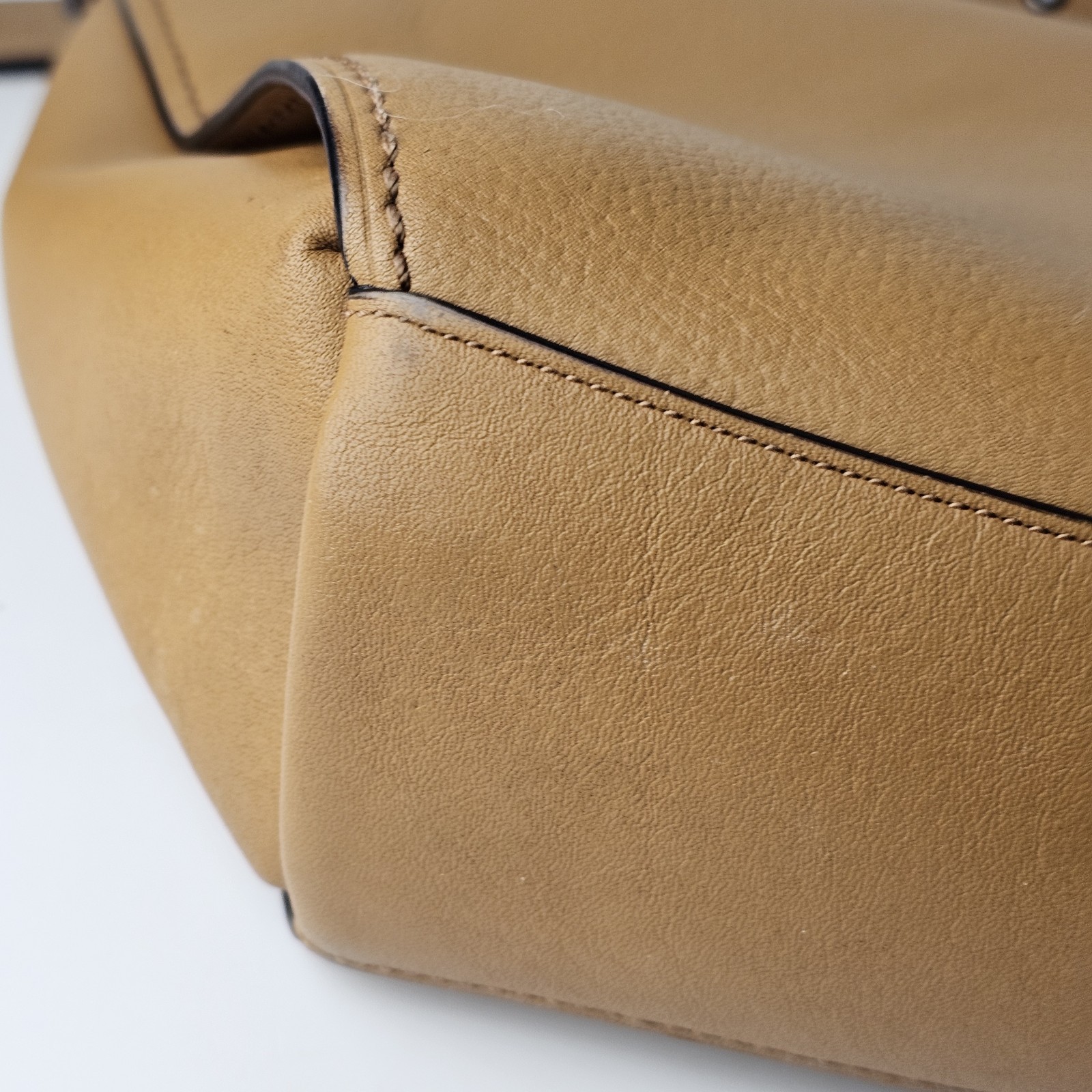 COACH Dufflette C2818 Natural Smooth Calf Leather Beechwood Shoulder Bag
