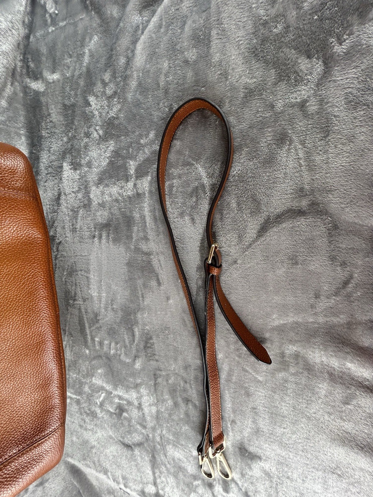 Kattee Satchel Tote Cognac Brown Leather Shoulder Bag Crossbody Strap Purse