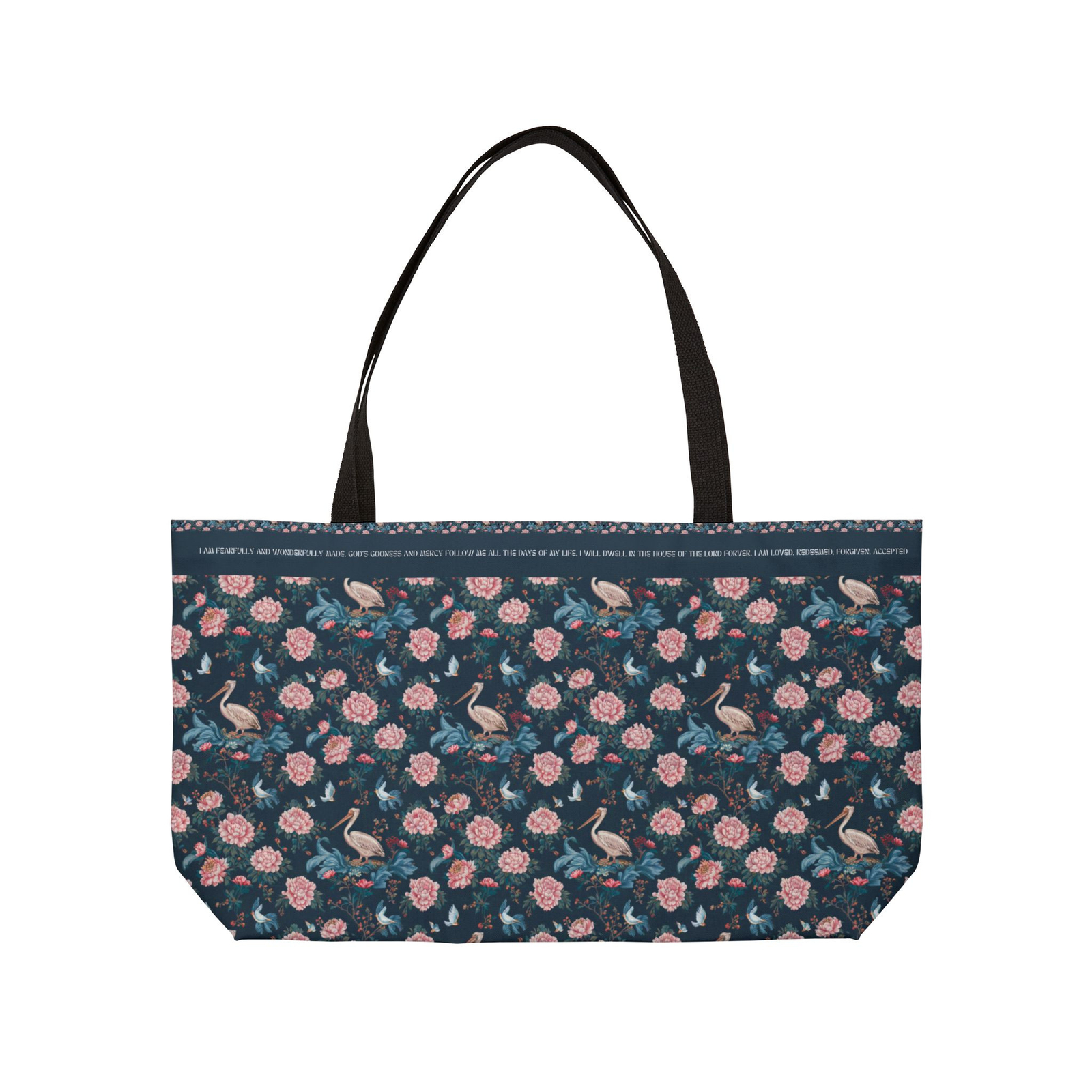 Chinoiserie Birds and Peonies Weekender Tote Bag