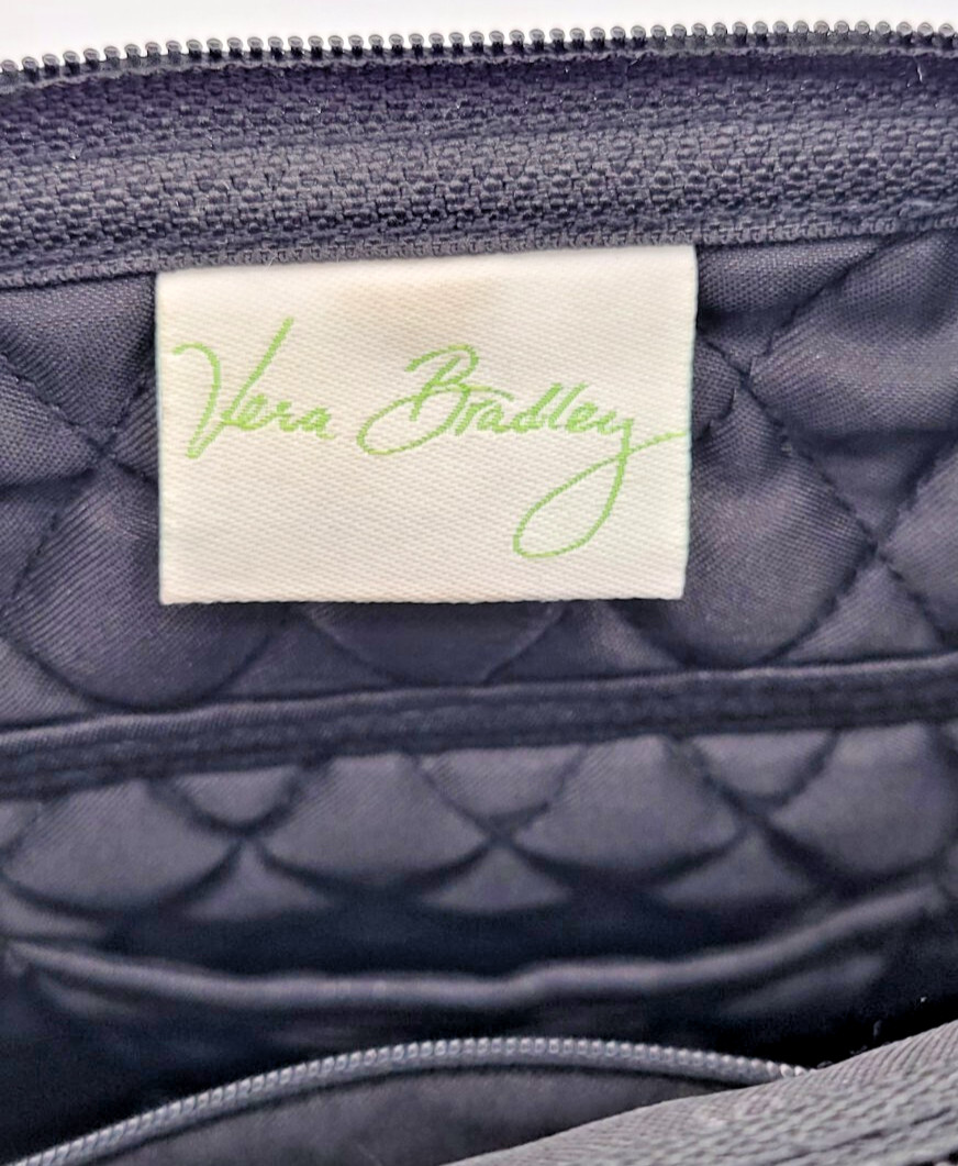 Vera Bradley SIERRA STREAM retired pattern MINT GREEN & BROWN BAG PURSE Quilted