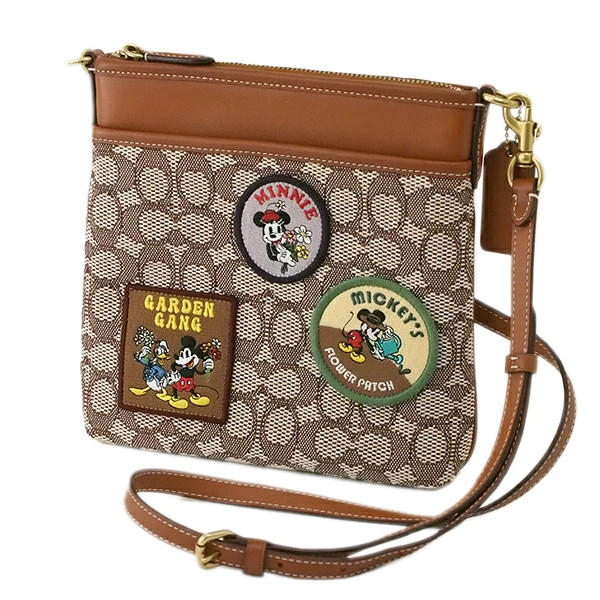 Fujiya COACH shoulder bag signature canvas Disney collaboration CH491 jacquard b