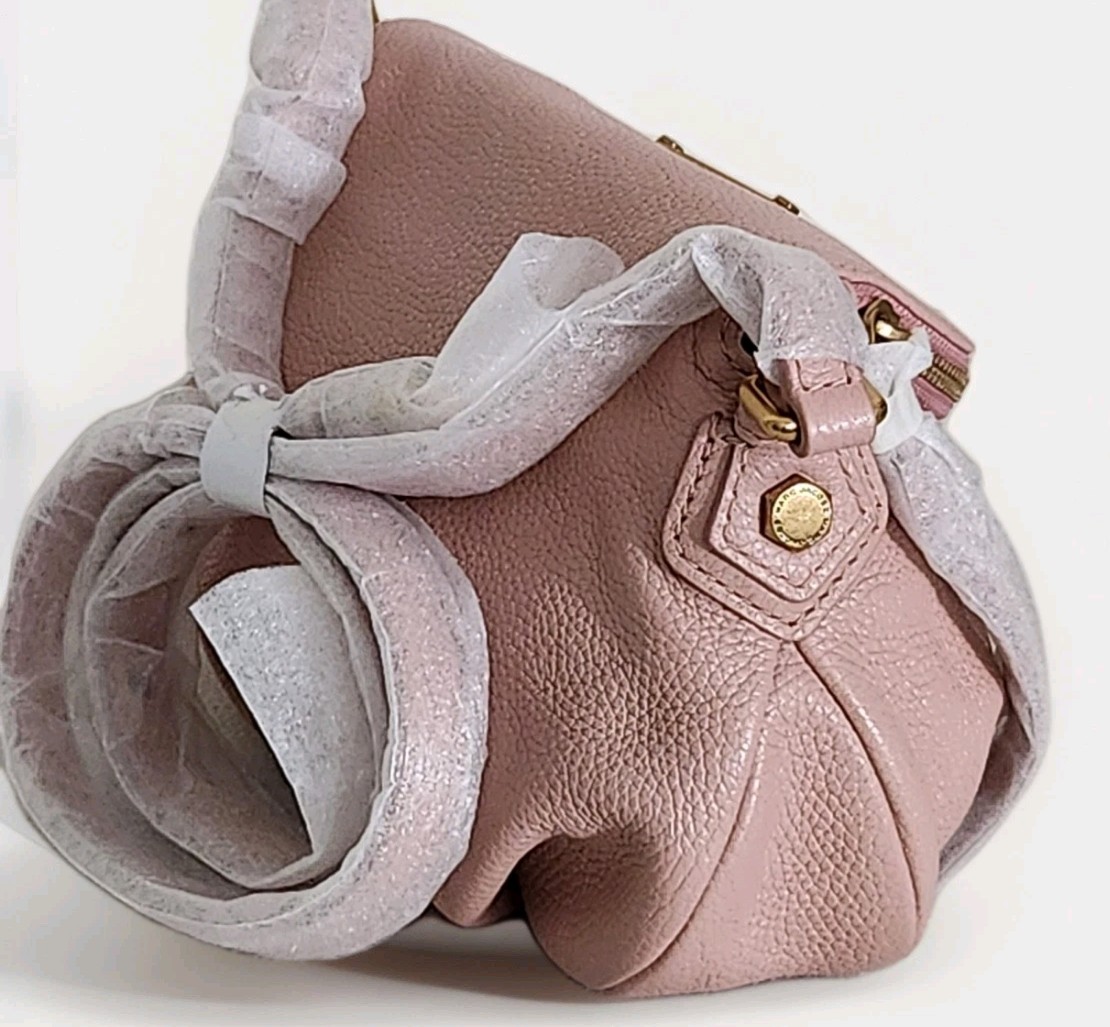 🌞MARC JACOBS CLASSIC Q NATASHA NEW ROSE PINK LEATHER SMALL CROSSBODY BAG🌺NWT!