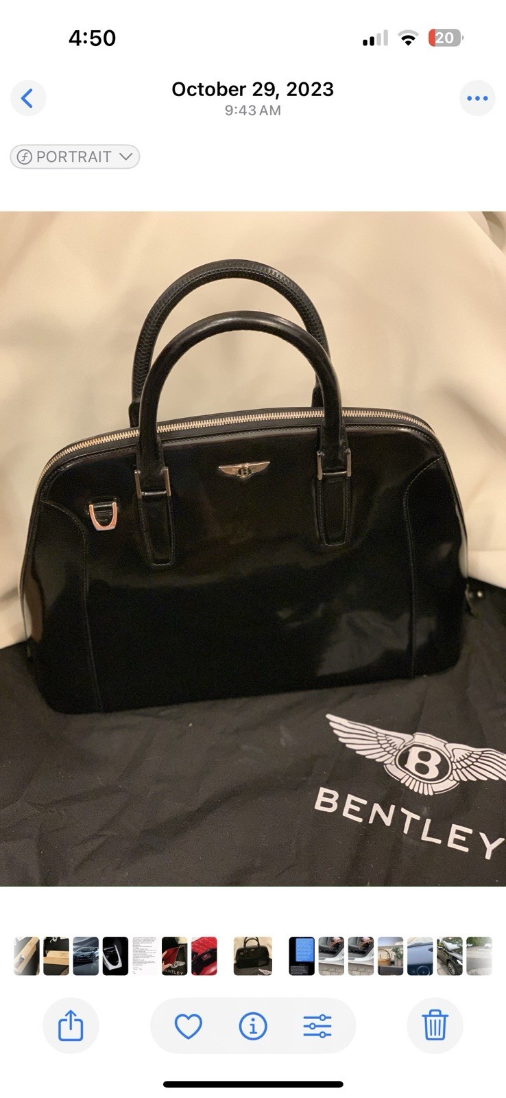 RARE Bentley Continental Handbag | Limited Edition Designer Purse Made in Italy