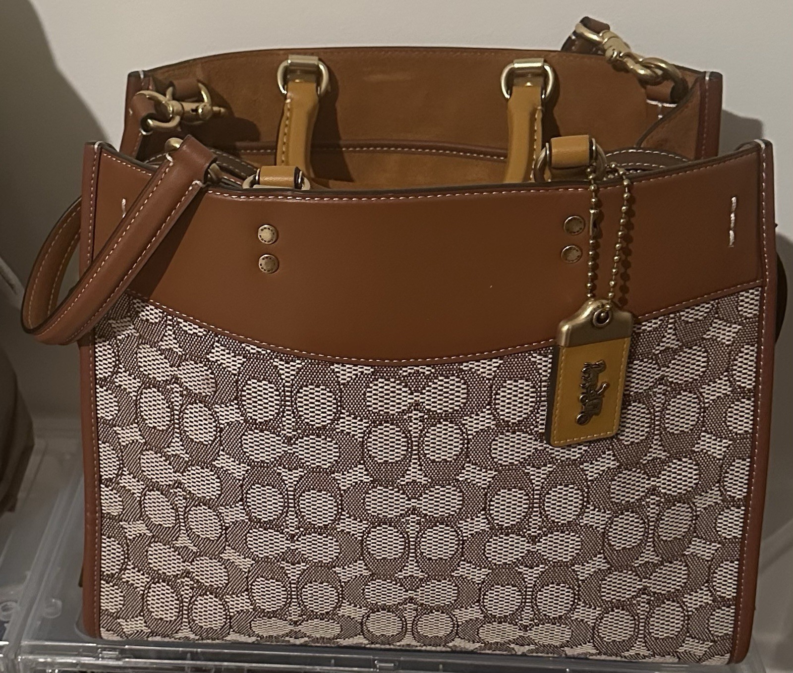 Coach 1941 Large Rogue 30/31 In Signature Textile Jacquard MSRP $875