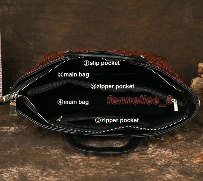 Women Genuine Cow Leather Shoulder Bag Handbag Purse Flower Embossed Tote Travel