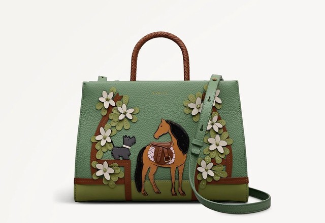 NWT Radley London Lunar New Year 2026 Year of the Horse Leather Grab Bag Green